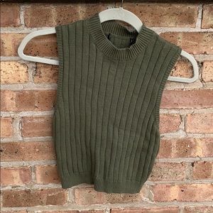 green knit halter top